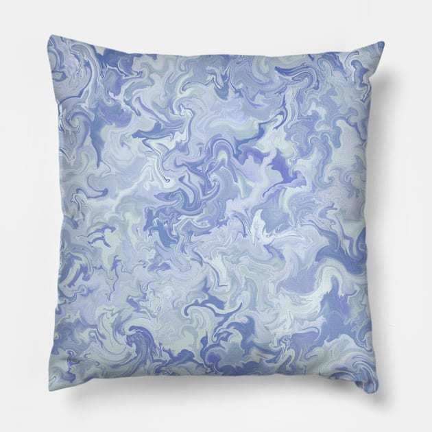 Light Denim Marble Pillow by LozMac