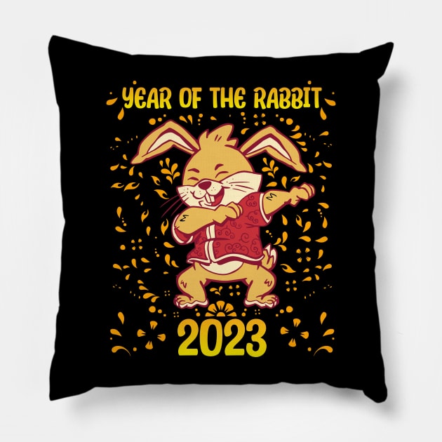 Good Luck Zodiac Happy Chinese New Year of the Rabbit Pillow by star trek fanart and more