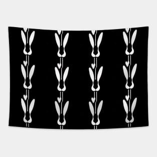 Bunny Lover - Black and White Rabbit Pattern Tapestry