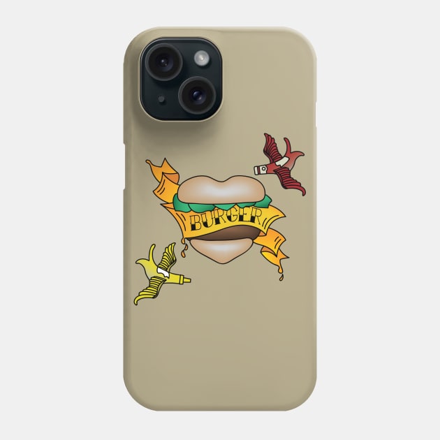 Burger Tattoo Phone Case by CY