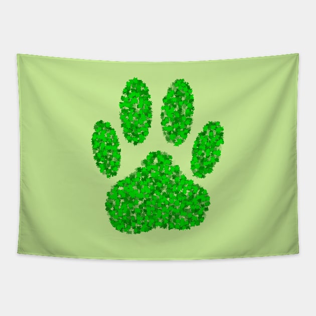 Foliage Dog Paw Tapestry by Braznyc