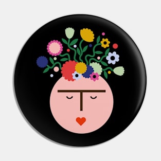 Colorful feminist mexican Frida kahlo portrait summer flowers viva la vida Pin