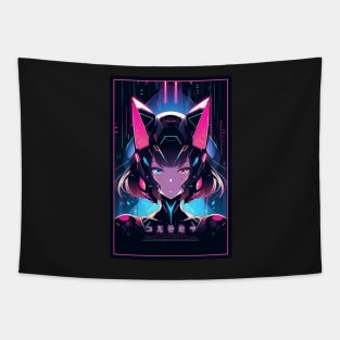 Anime Cat Girl | Quality Anime Design | Chibi Cat Girl Miaw | Manga Anime Art Tapestry