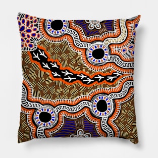 Aboriginal Art - Brolga Dreaming Pillow