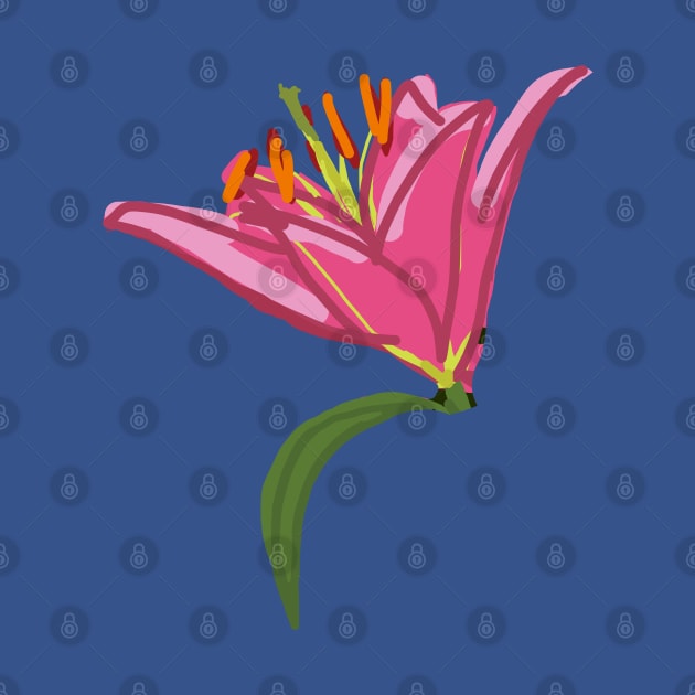 Stargazer Lily Flower Digital Painting by ellenhenryart