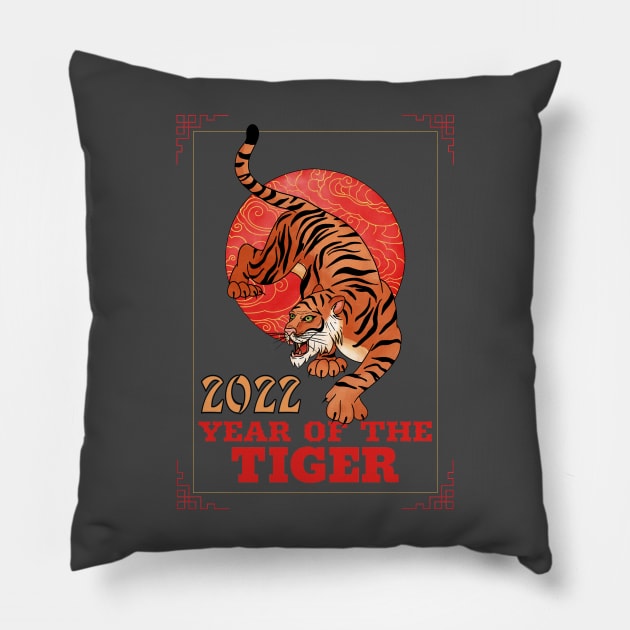 2022 Year of the Tiger Beijing Winter Olympics Pillow by CardboardCotton