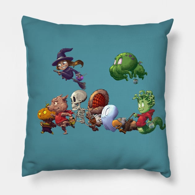 It's never too early for Halloween cute monsters trick or treat Pillow by Carlos CD