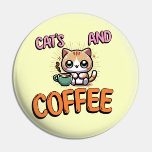 Cats and coffee Pin