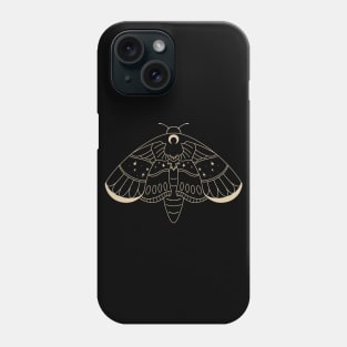 Moth Crescent Moon Boho Phone Case