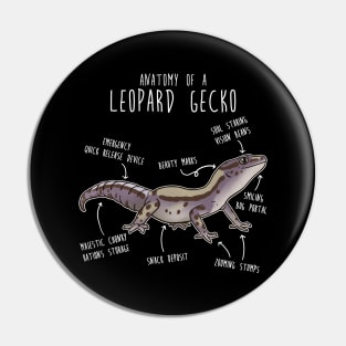 Lavender Stripe Leopard Gecko Lizard Reptile Anatomy Pin