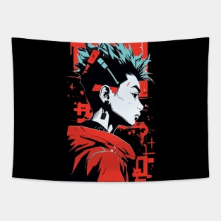 Cyberpunk stylished boy Tapestry