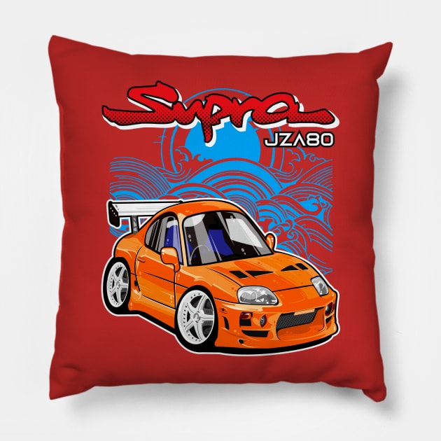 Supra JZA80 2JZ MKIV Pillow by itsTheBugz