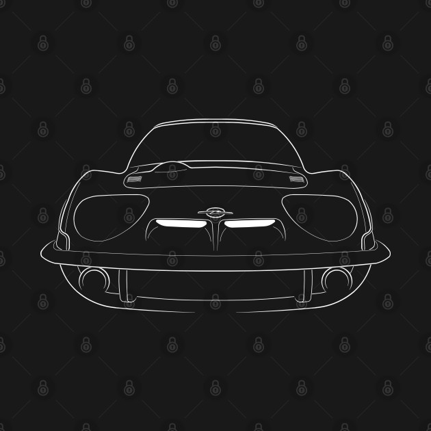 front/profile - Opel GT - stencil, white by mal_photography