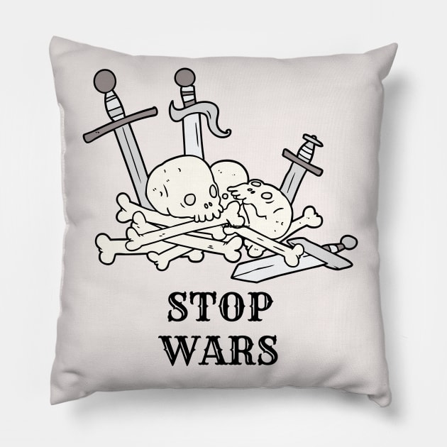 Stop Wars T Shirt Pillow by aliyoussef