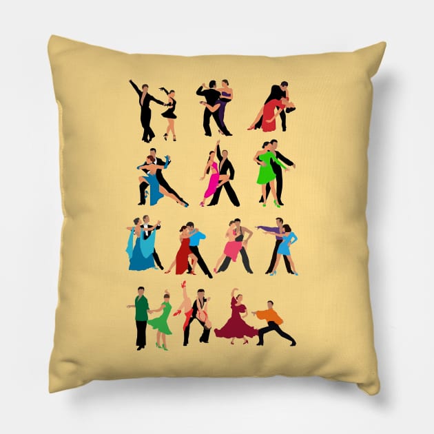 Dancing Couples Pillow by doniainart