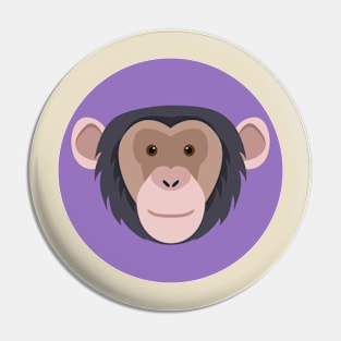 Cute smiling monkey chimpanzee face drawing Pin