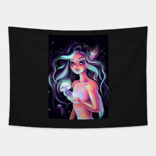 Mermaid and Glowing Medusa Tapestry