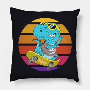 Skater Dinosaur TRex Pillow