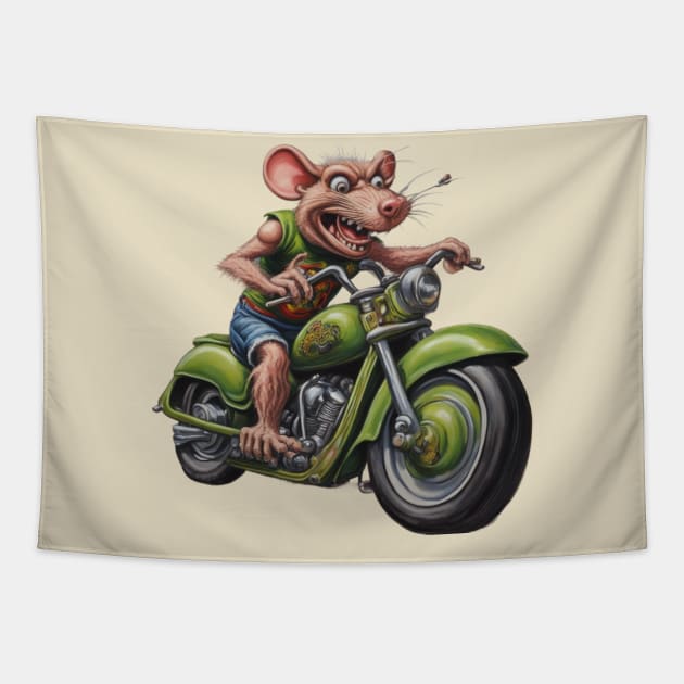 Mean    Rat on bike Tapestry by CS77