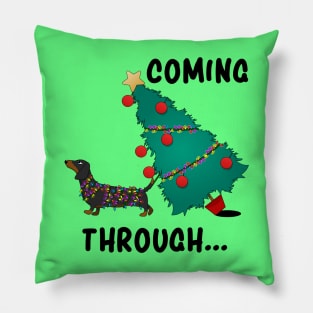 Dachshund Christmas Dog Lover - Coming Through Pillow