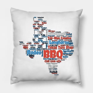 Texas Texan Pride Flag Map Text Fashion Pillow