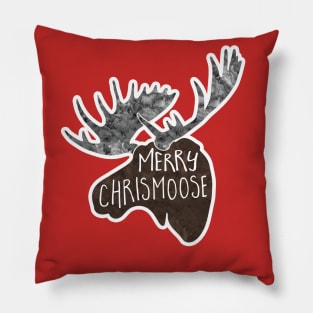 Merry Chrismoose - funny pun design Pillow
