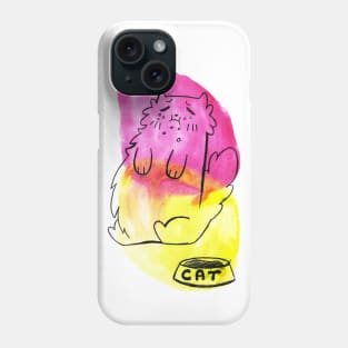 Stuffed Chubby Kitty Watercolor Phone Case