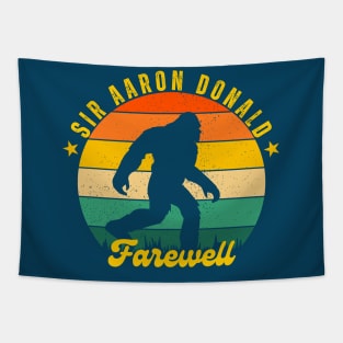 BIGFOOT SAYING FAREWELL AARON DONALD Tapestry