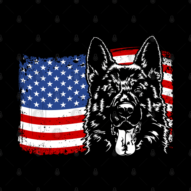 German Shepherd Mom Dad American Flag patriotic dog by wilsigns