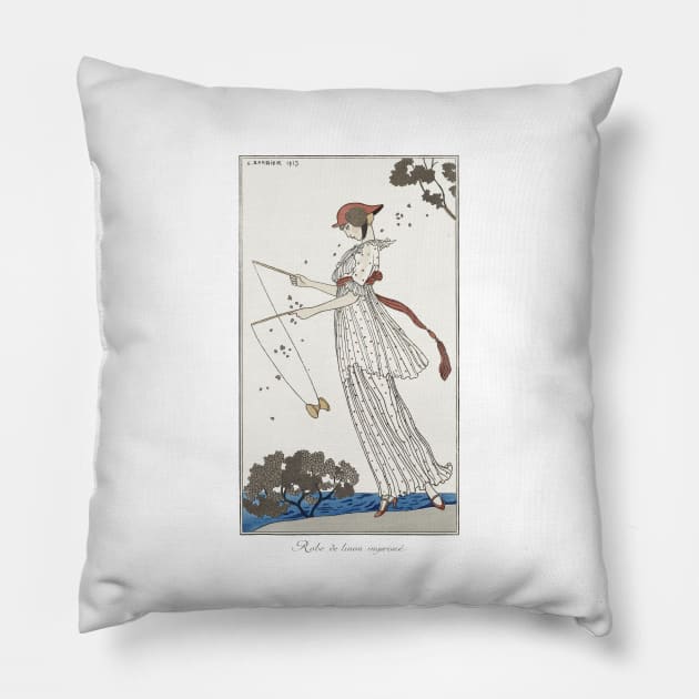 Robe de Linon Imprimé Fashion Illustration by George Barbier Pillow by VanillaArt