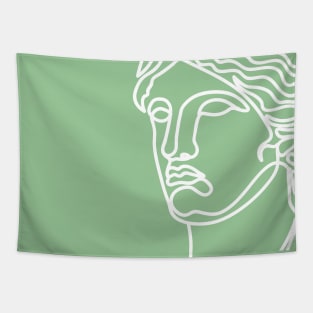 Greek Face in single line style Tapestry