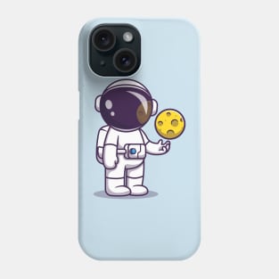 Astronaut With Moon Ball Cartoon Phone Case