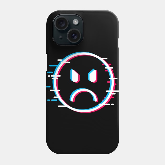 Glitch Face Angry Phone Case by machmigo