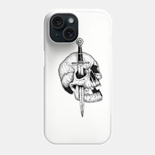 The Skull stuck in the sword Phone Case