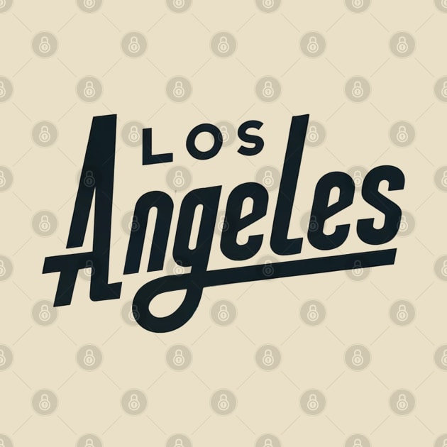 Los Angeles - Minimalist Retro Typography Art by Retro Travel Design