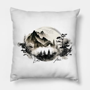 Ancient Misty Mountains Pillow