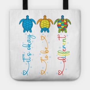 Autism Awareness Its Ok To Be Different Sea Turtle Planet Tote