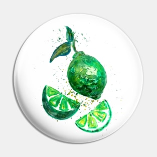 Green Lime Fruits Pin