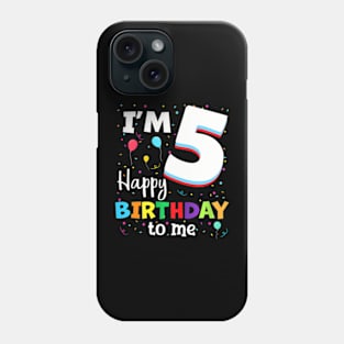 Kids Five 5Yr 5Th Birthday Happy Birthday Boys Girls 5 Years Old Phone Case