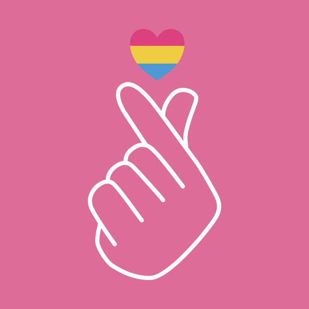 Pansexual Pride Flag Korean Love Sign by superdupertees