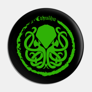 Cthulhu Logo Green Pin