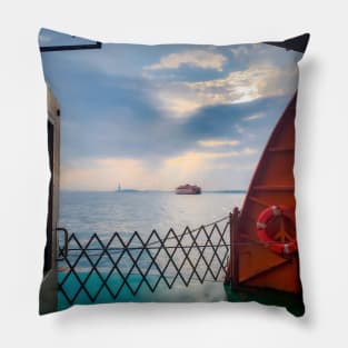 Staten Island Ferry Lady Liberty Boat New York City Pillow