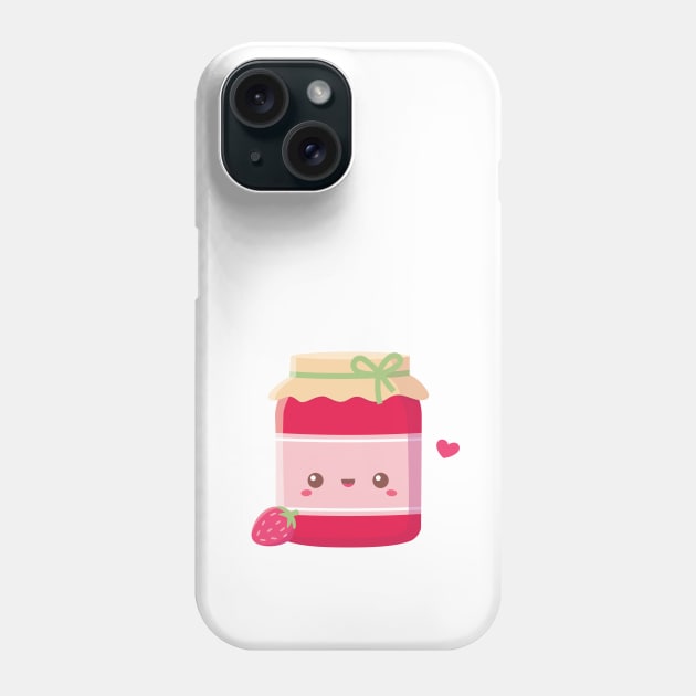 Cute Strawberry Jam Bottle Phone Case by rustydoodle