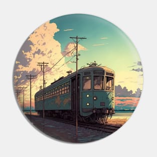 Retro Anime Style Old Japanese Train Pin