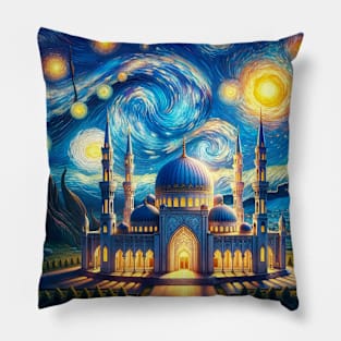 Ramadan Starlight Serenity: Starry Night Inspired Pillow