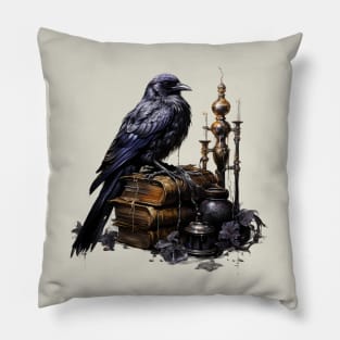 Black Raven Pillow