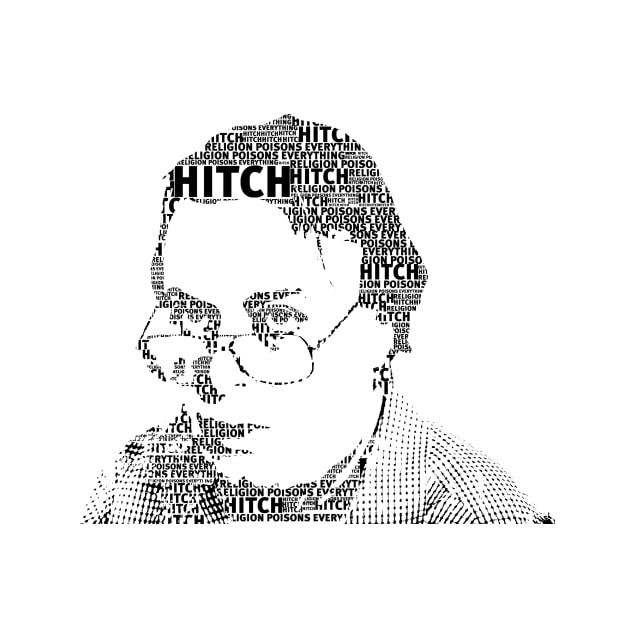 Christopher Hitchens text art by DJVYEATES