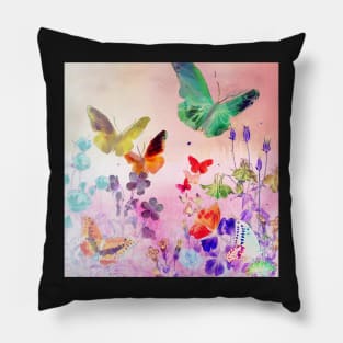 Blush Butterflies & Flowers Pillow