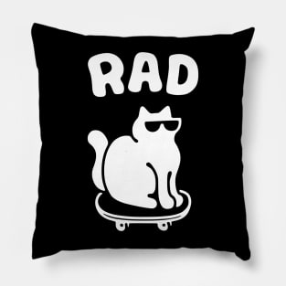 RAD CAT ON A SKATEBOARD Pillow