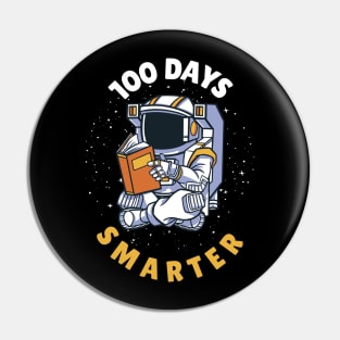 100 Days Smarter 100th Day of School Astronaut Reading Book Pin